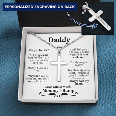 Daddy To Be Ball Chain Cross Necklace - Love You This Much